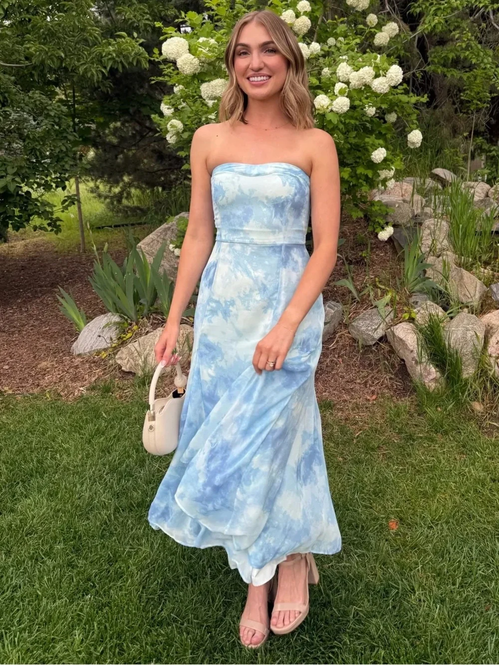 Abercrombie maxi dress Camille Strapless spaghetti straps wedding guest formal